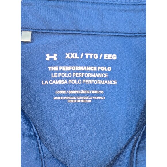 Under Armour Mens Performance Polo XXL Blue Loose Fit - Picture 5 of 9